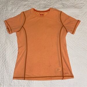 Orvis women’s shirt sleeve poly cotton blend active shirt size small orange